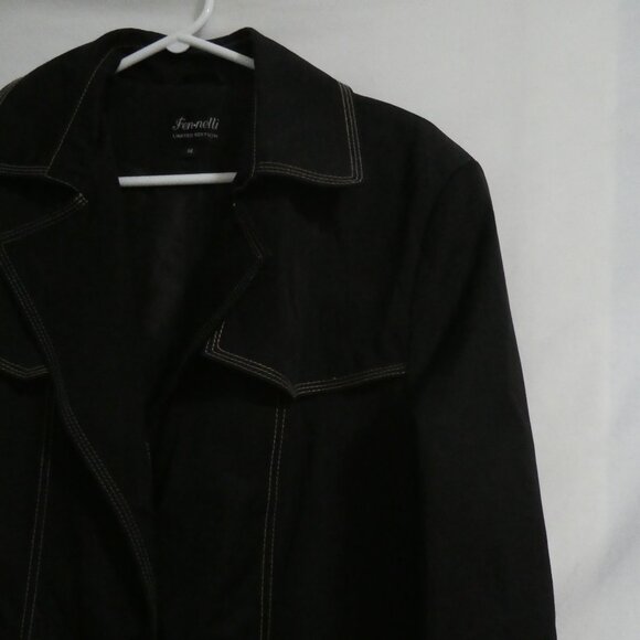 Limited Edition - FENNELLI | size 14 | Long Black Lightweight Trench Coat - Picture 5 of 16